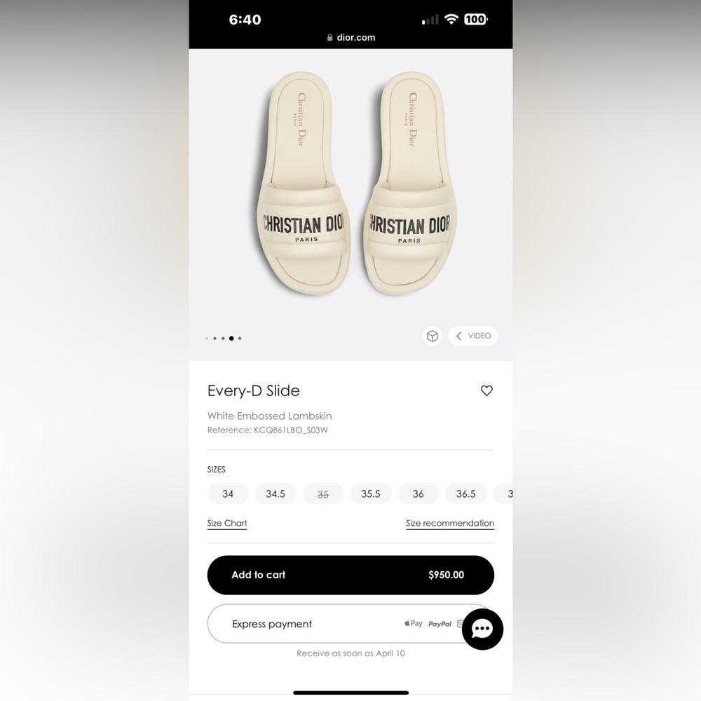 Dior Every-D slides in pink